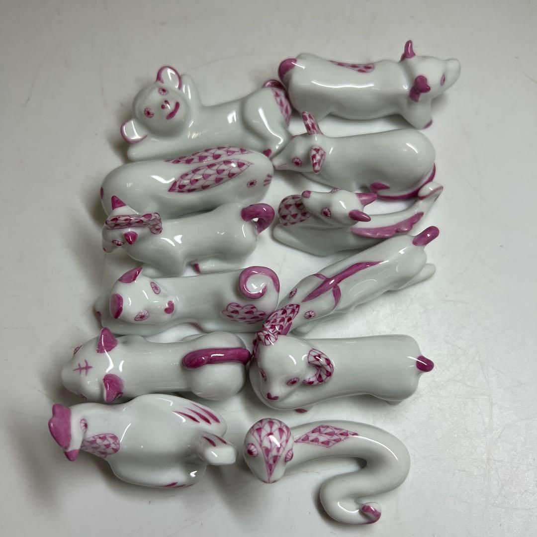 ヘレンド　12支　箸置　共箱　トトオ　東な7-1221☆1F