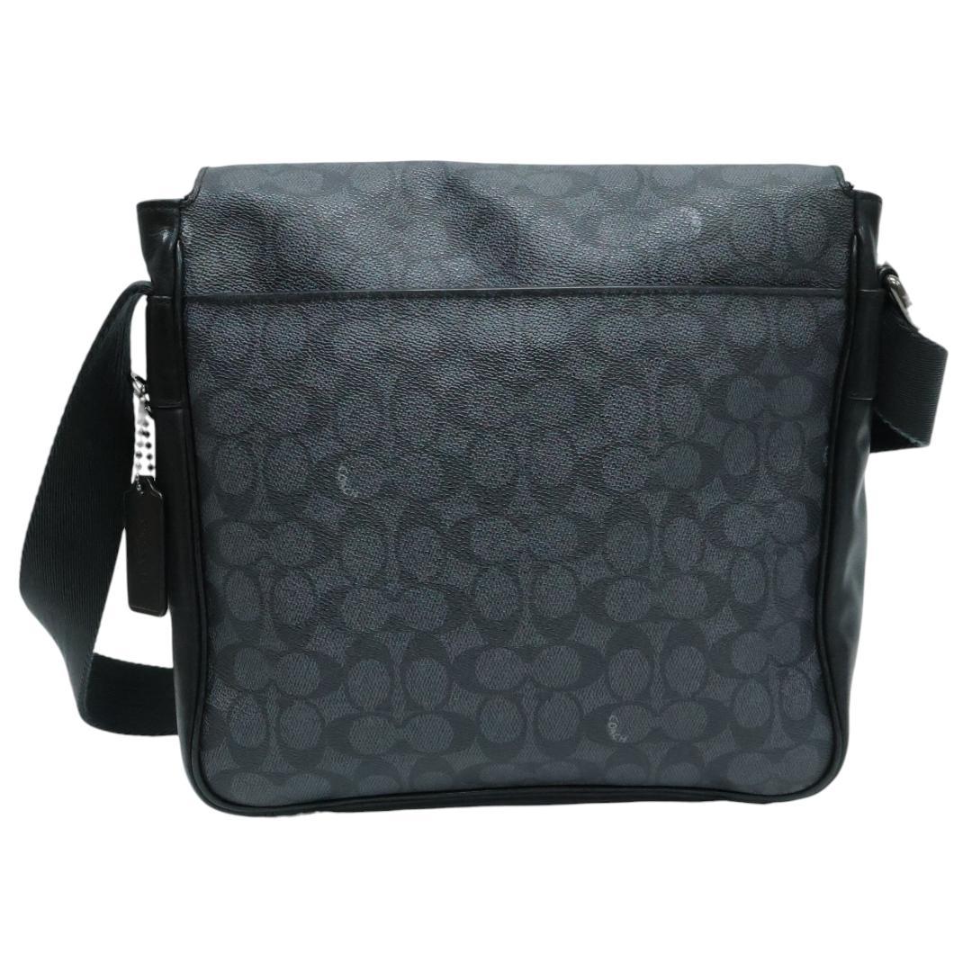良品 COACH コーチ メッセンジャーバッグ PVC シグネチャー ブラック