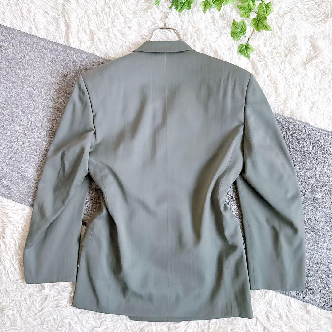 オールド　ディオール セットアップ　ストライプ柄　スーツ　ダブルボタン　グレー