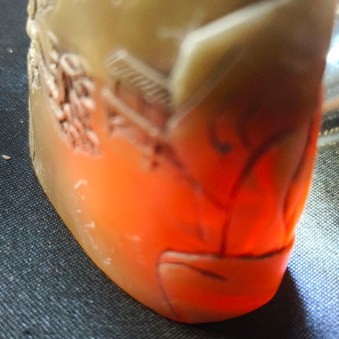 印鑑石 天然玉 山水風景図 手彫り 時代物 未使用美品 蒐集家放出 書道具 骨董