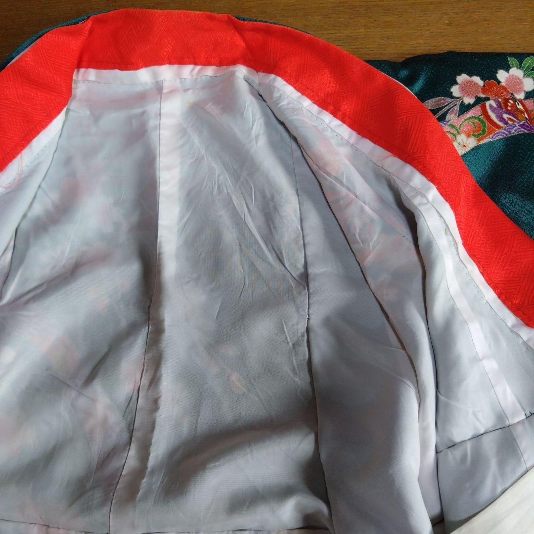 美しい緑七歳★着物帯バッグ草履小物セット★