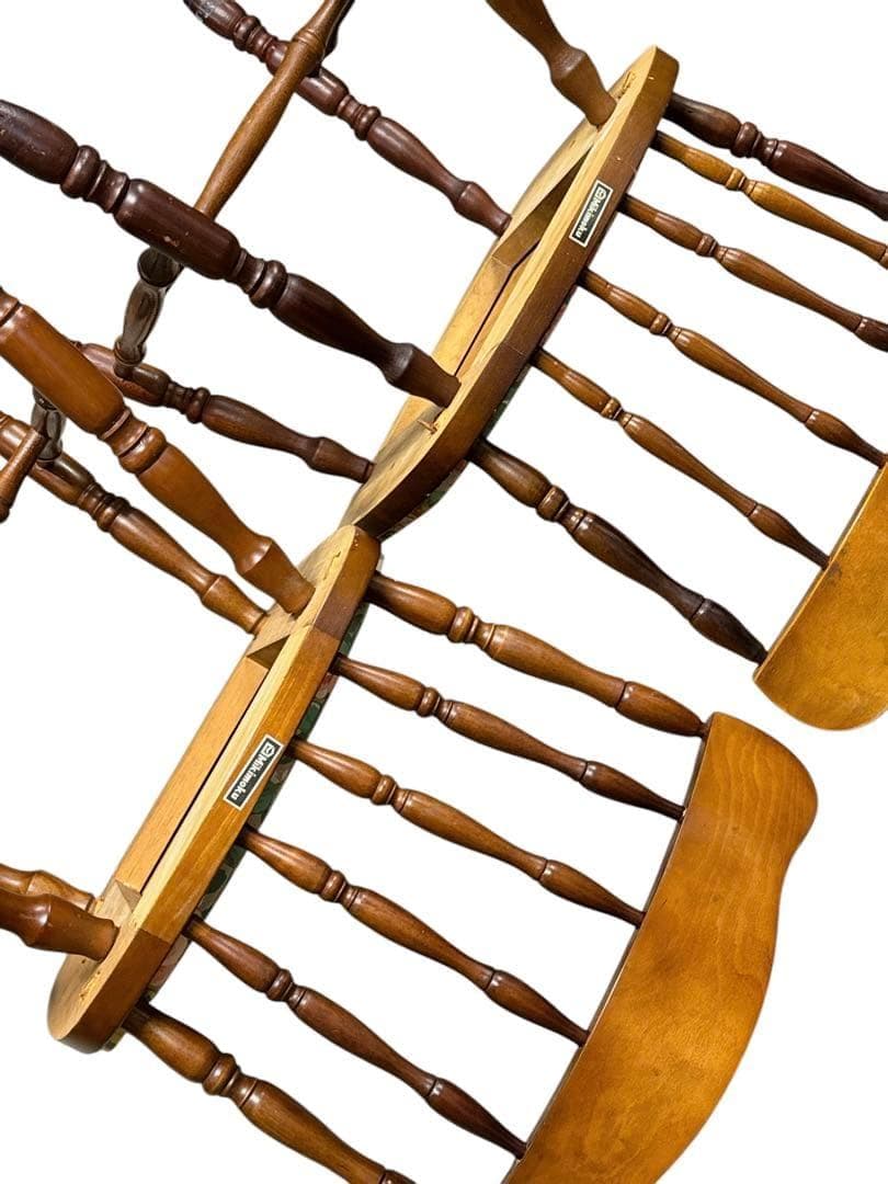 MIKIMOKU製　古い木製の椅子　花柄　ヴィンテージ家具　チェア　木