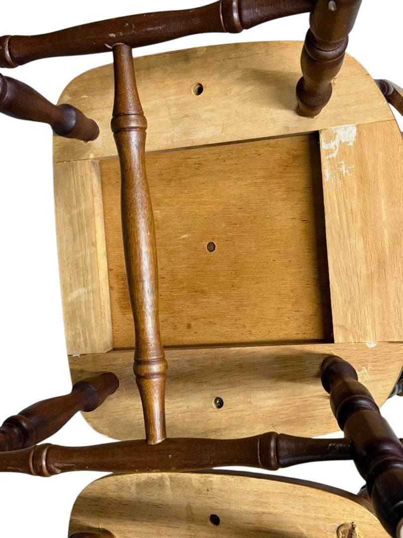 MIKIMOKU製　古い木製の椅子　花柄　ヴィンテージ家具　チェア　木