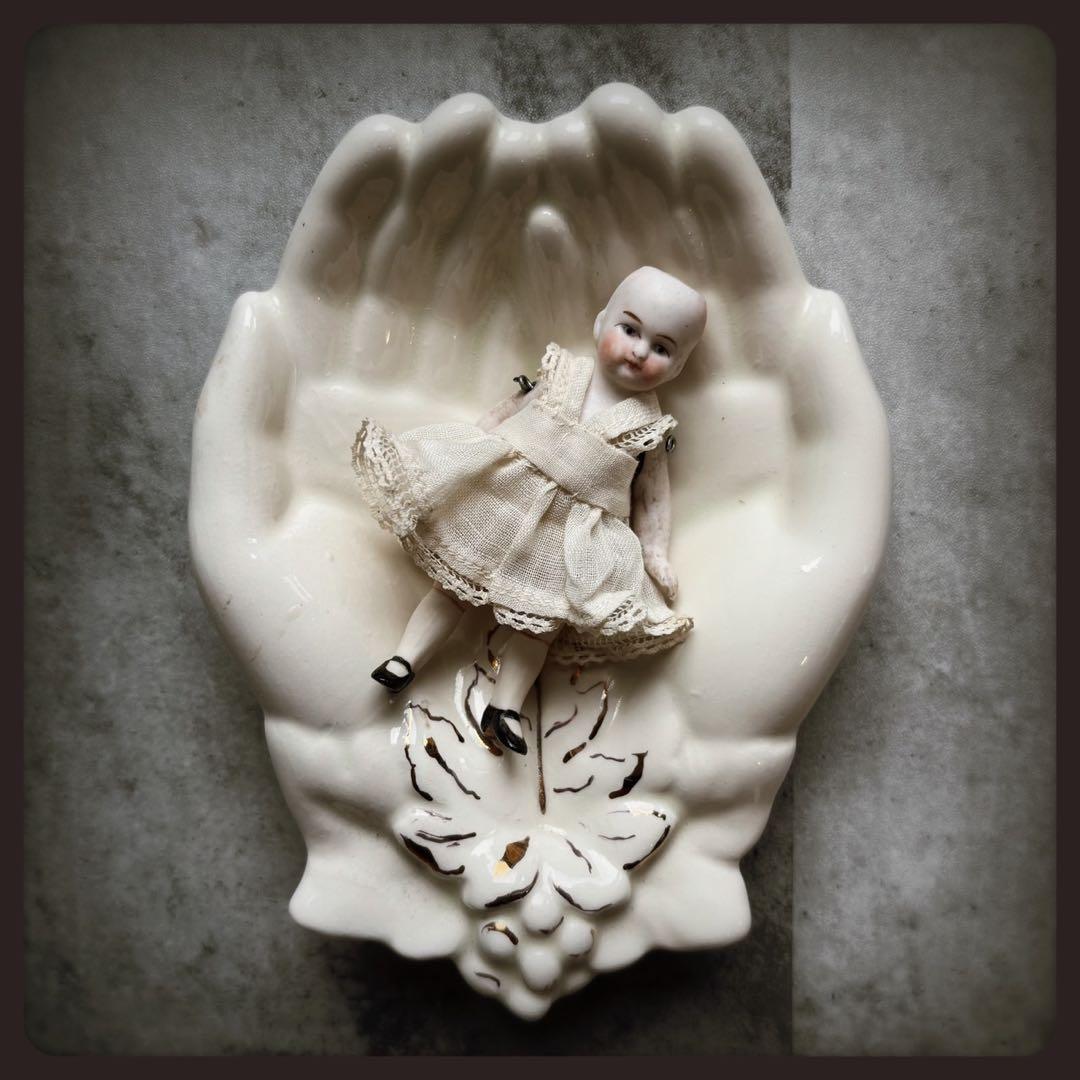 レアアンティーク 極小ミニョネット　ヴィンテージガラスケース付き