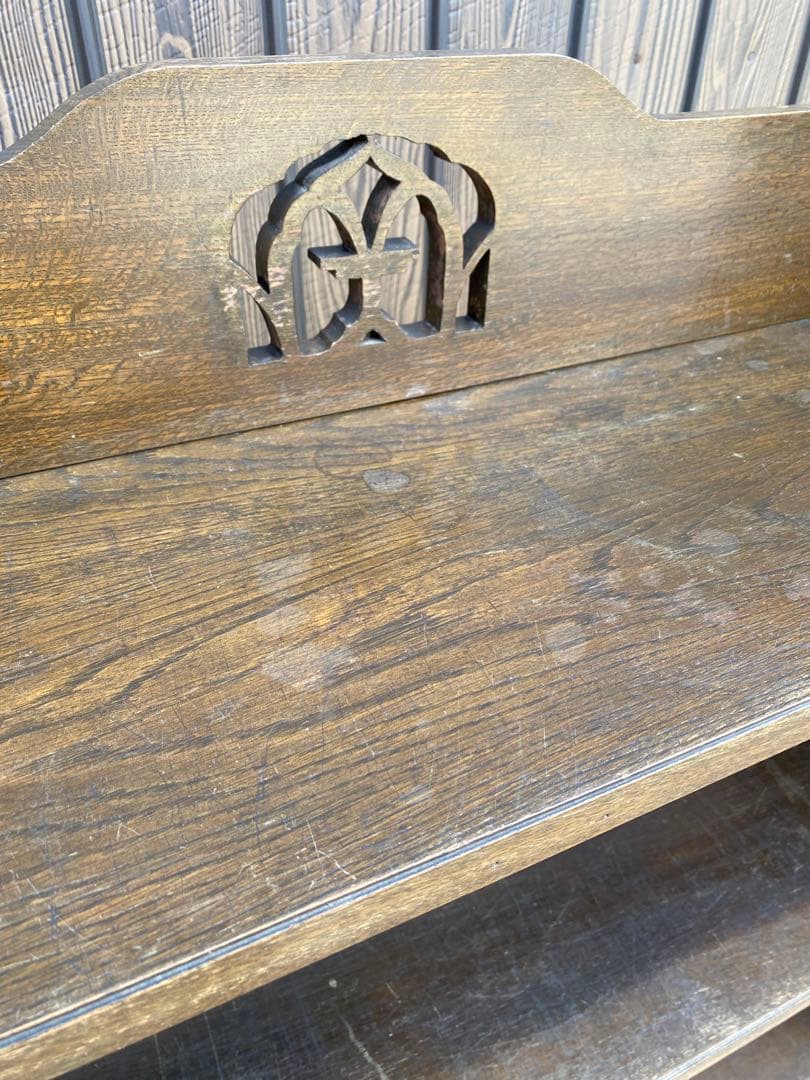 木製本棚　くさび棚　古家具　アンティーク　古道具　引き出し　シェルフ　棚　レトロ