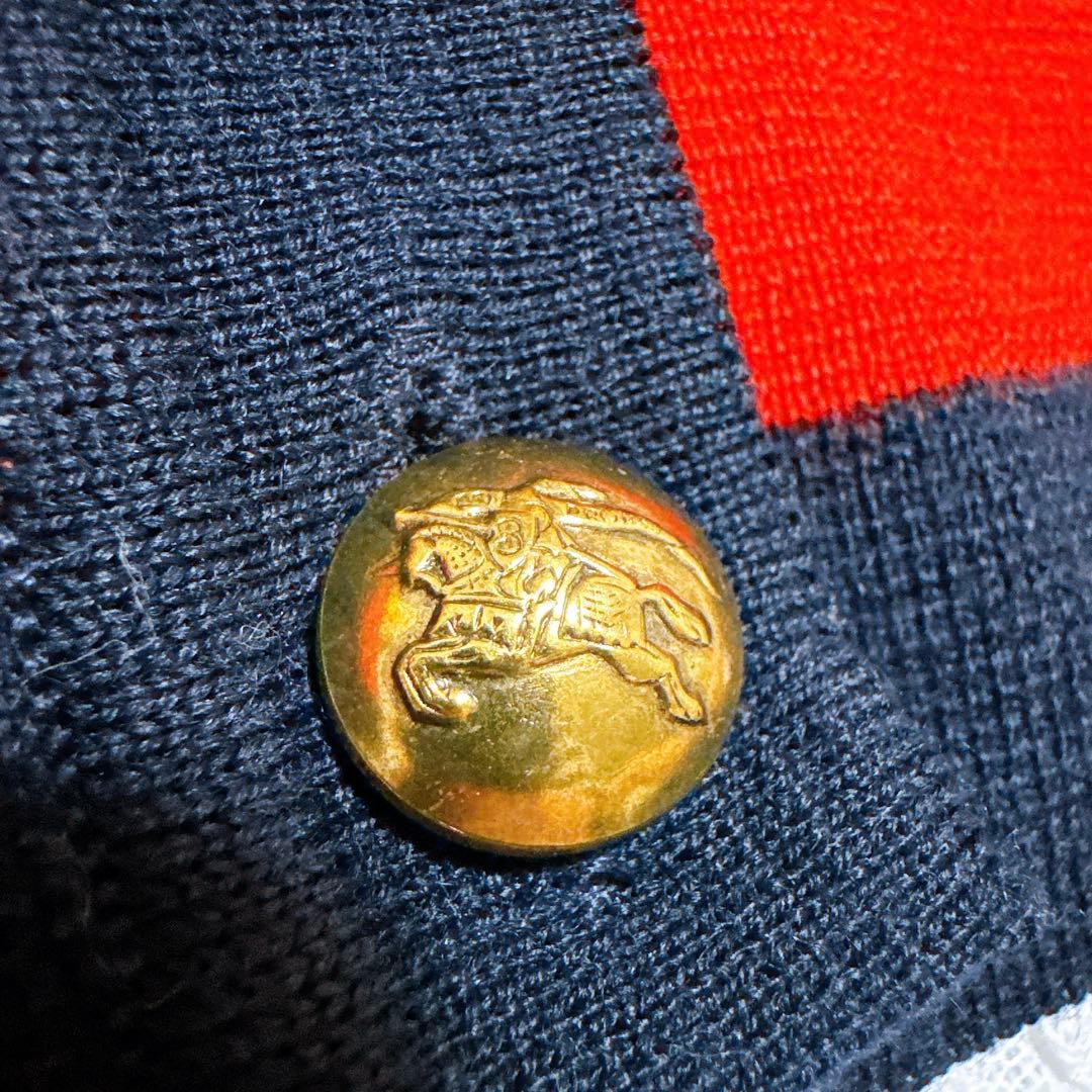 Burberrys旧タグカーディガン 赤 金ボタン ホースマーク ８０年代