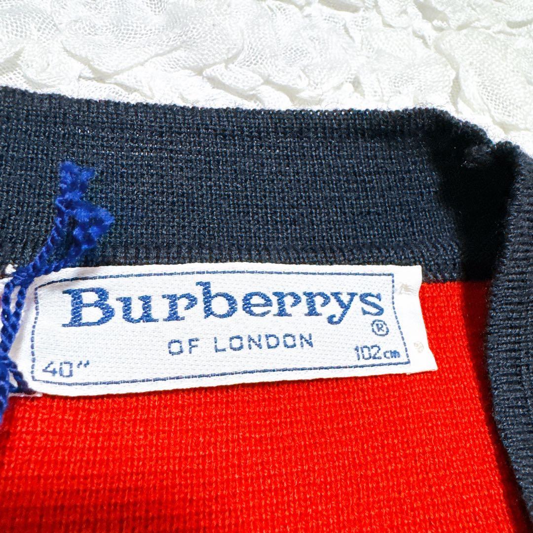 Burberrys旧タグカーディガン 赤 金ボタン ホースマーク ８０年代