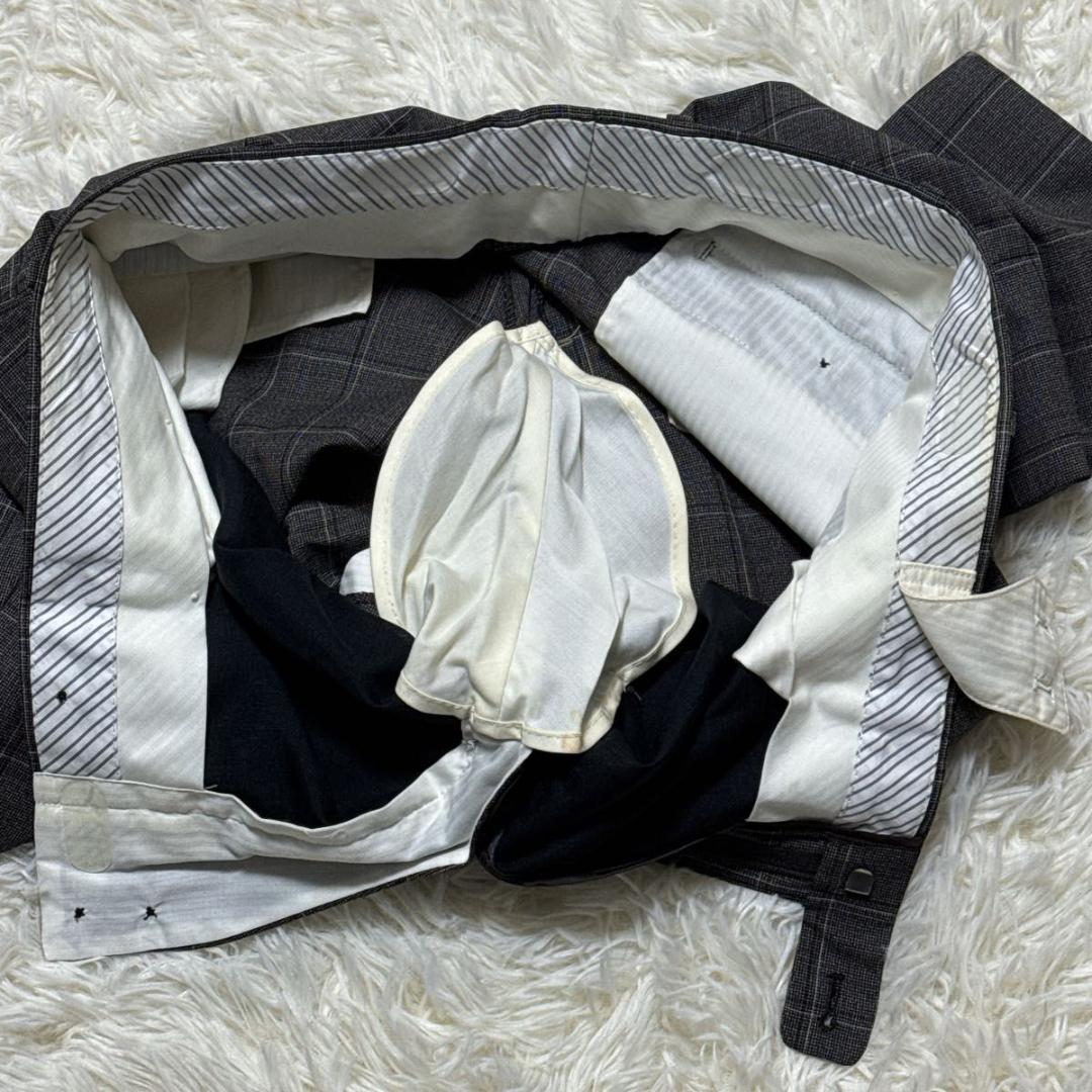 HILTON×GUABELLO スーツ上下　チェック柄　グレー　AB5