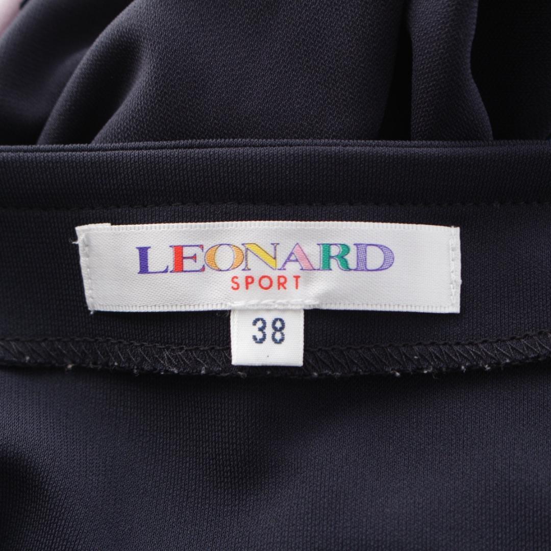 美品✨ レオナール ワンピース ポリエステル ネイビー S～Ｍ相当 1334