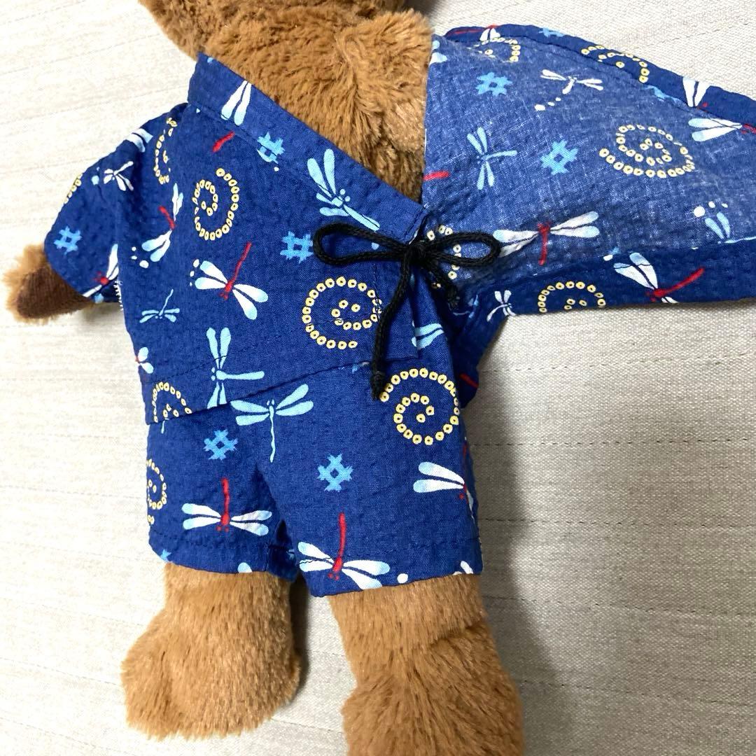IKEAのクマの着せ替えお洋服　甚平　リボン　巾着