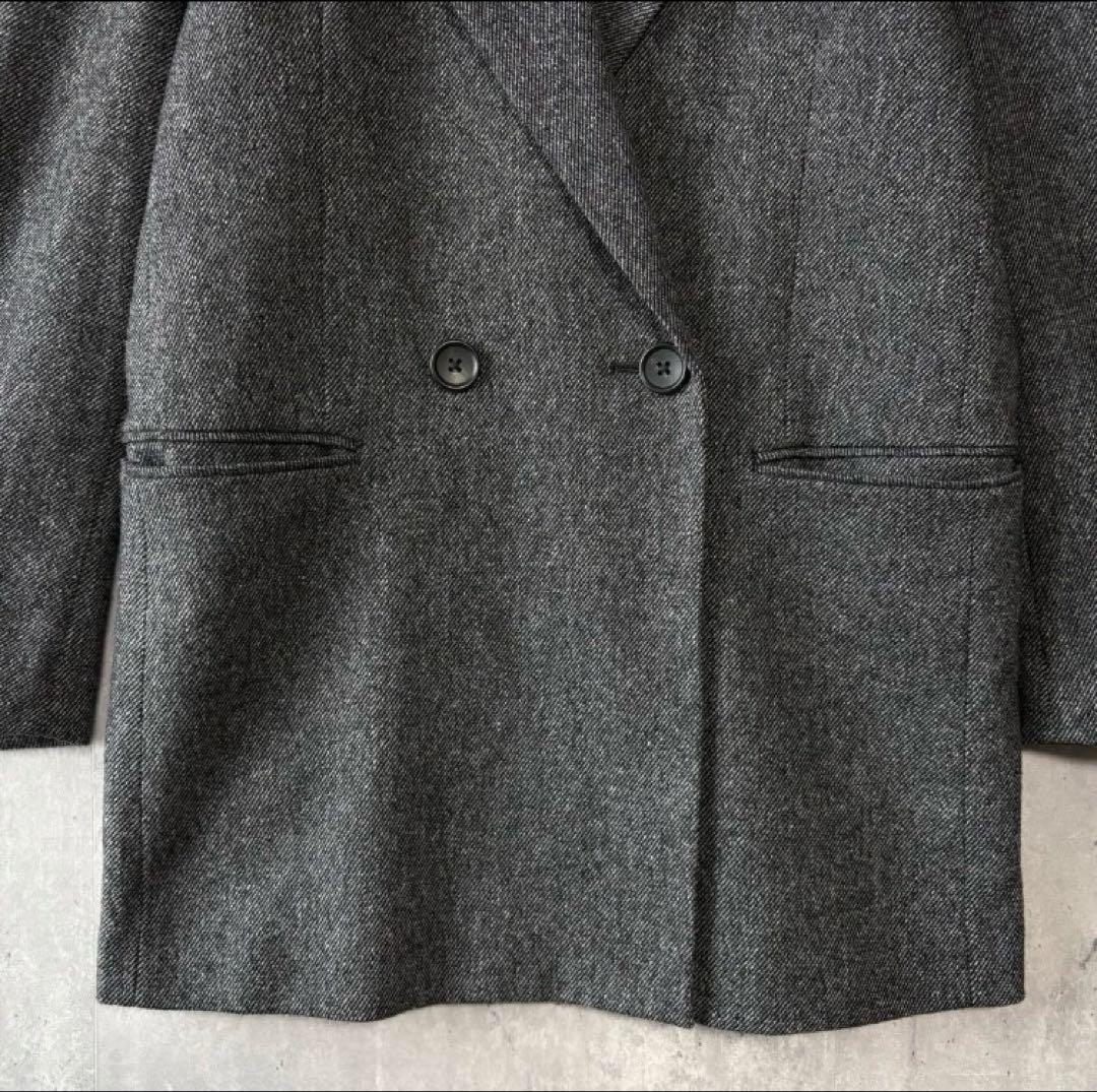 プラステ PLST ウールブレンドリラクシーダブルジャケット S ダークグレー