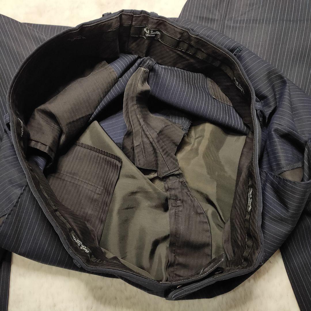 ポールスミス ロンドン スーツ ネイビー ストライプセットアップ 180 大きい