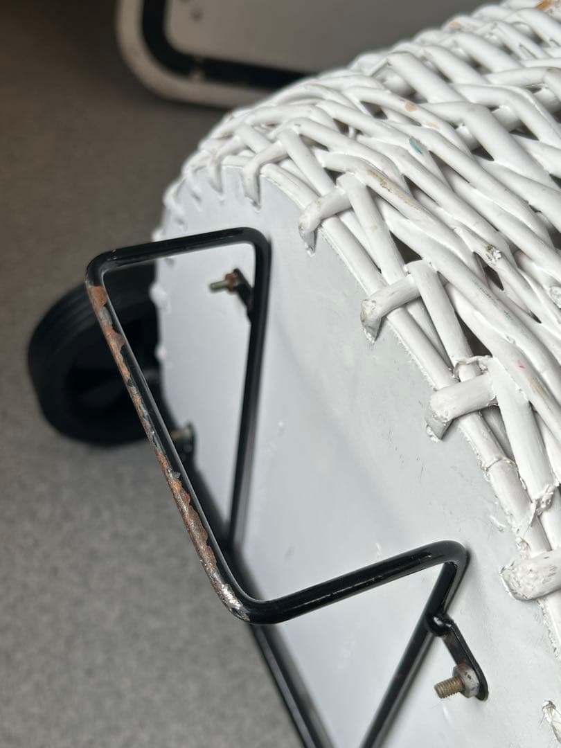 アンティーク　ビンテージ　籐　ラタン　ショッピングカート　バスケット　カゴ　かご