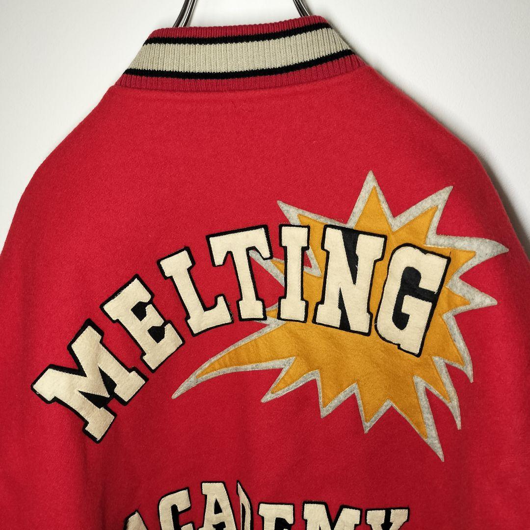 スタジャン 短丈 ヴィンテージ USED ユーズド 古着 L アメカジ レッド赤