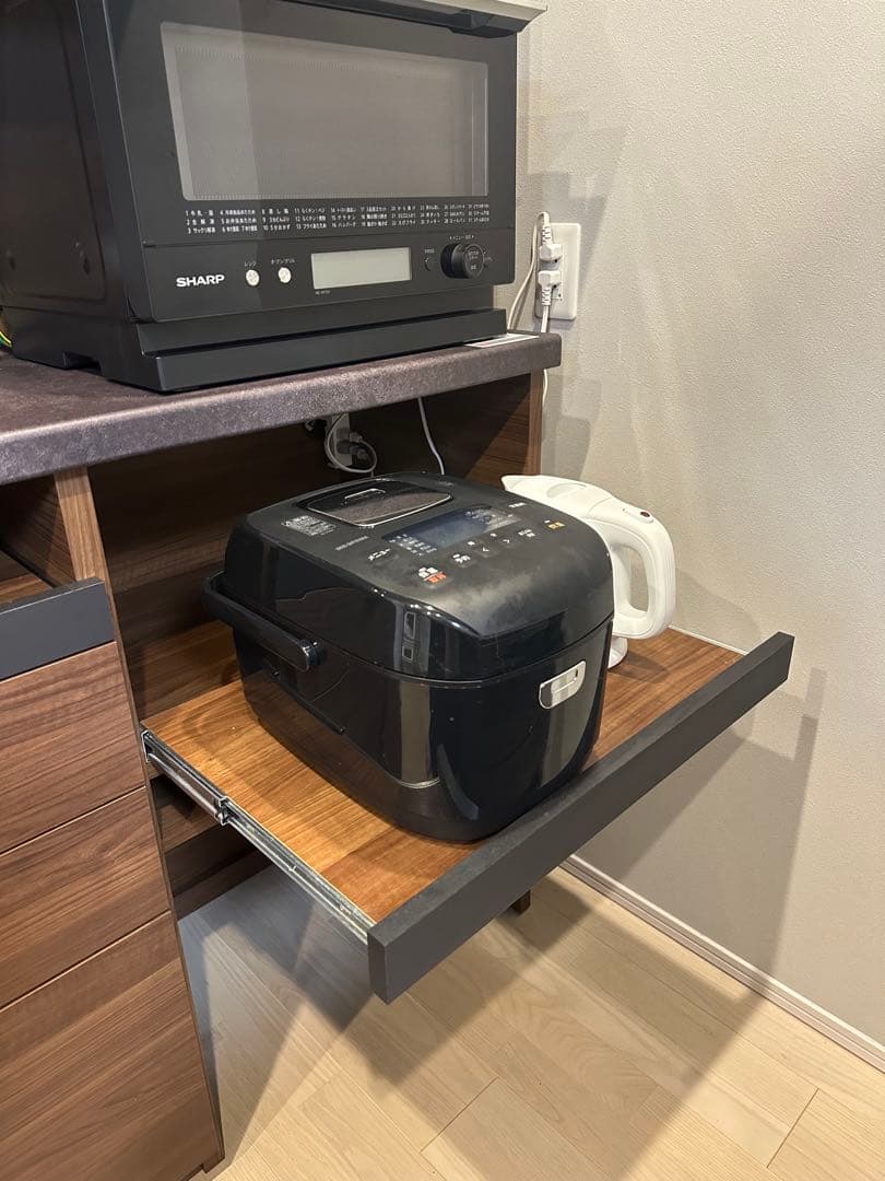 パモウナ 食器棚 キッチンボード 引き戸 キッチン収納 ウォールナット