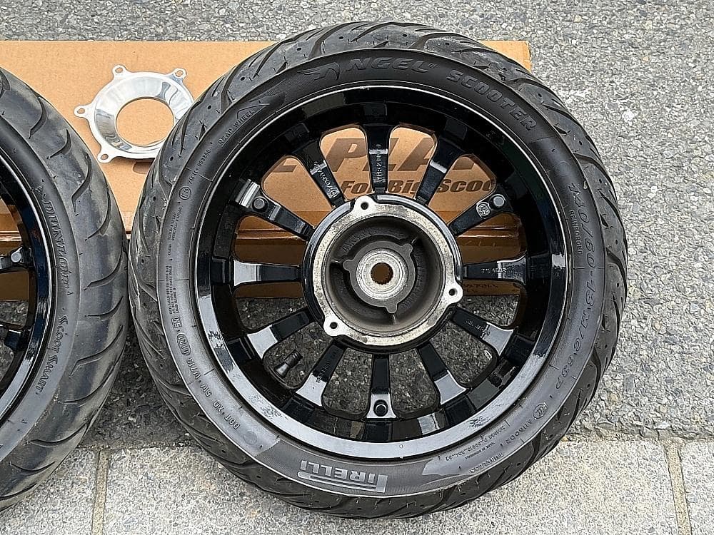 美品ワイズギア インチアップホイール ブラック 4D9 マジェスティ SG20J