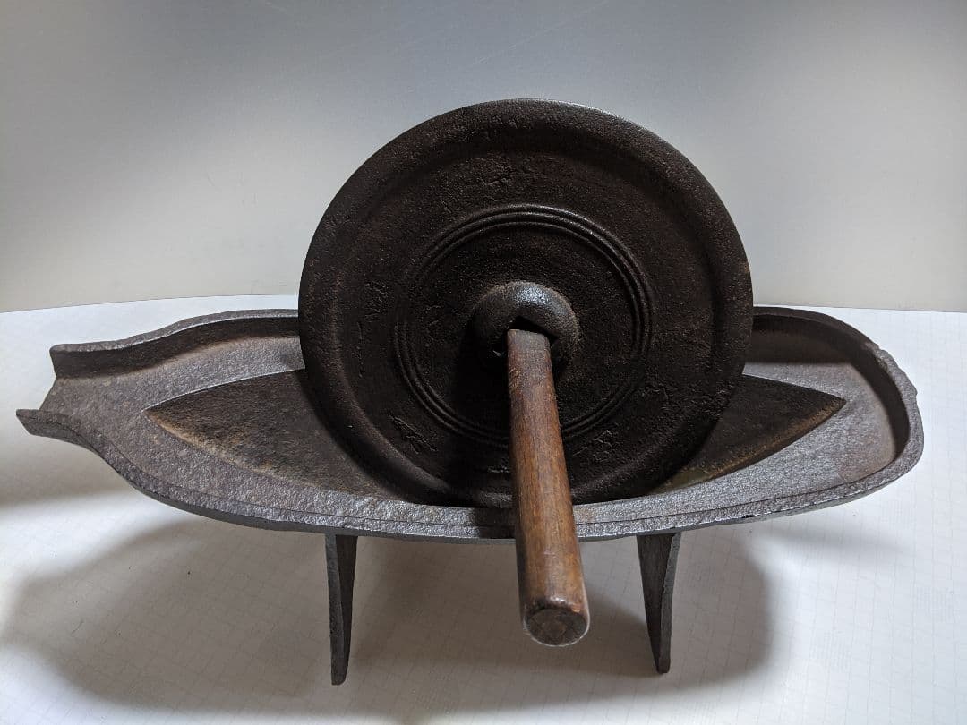 薬研 やげん 鉄製 漢方 粉砕 調剤道具 古民具アンティーク