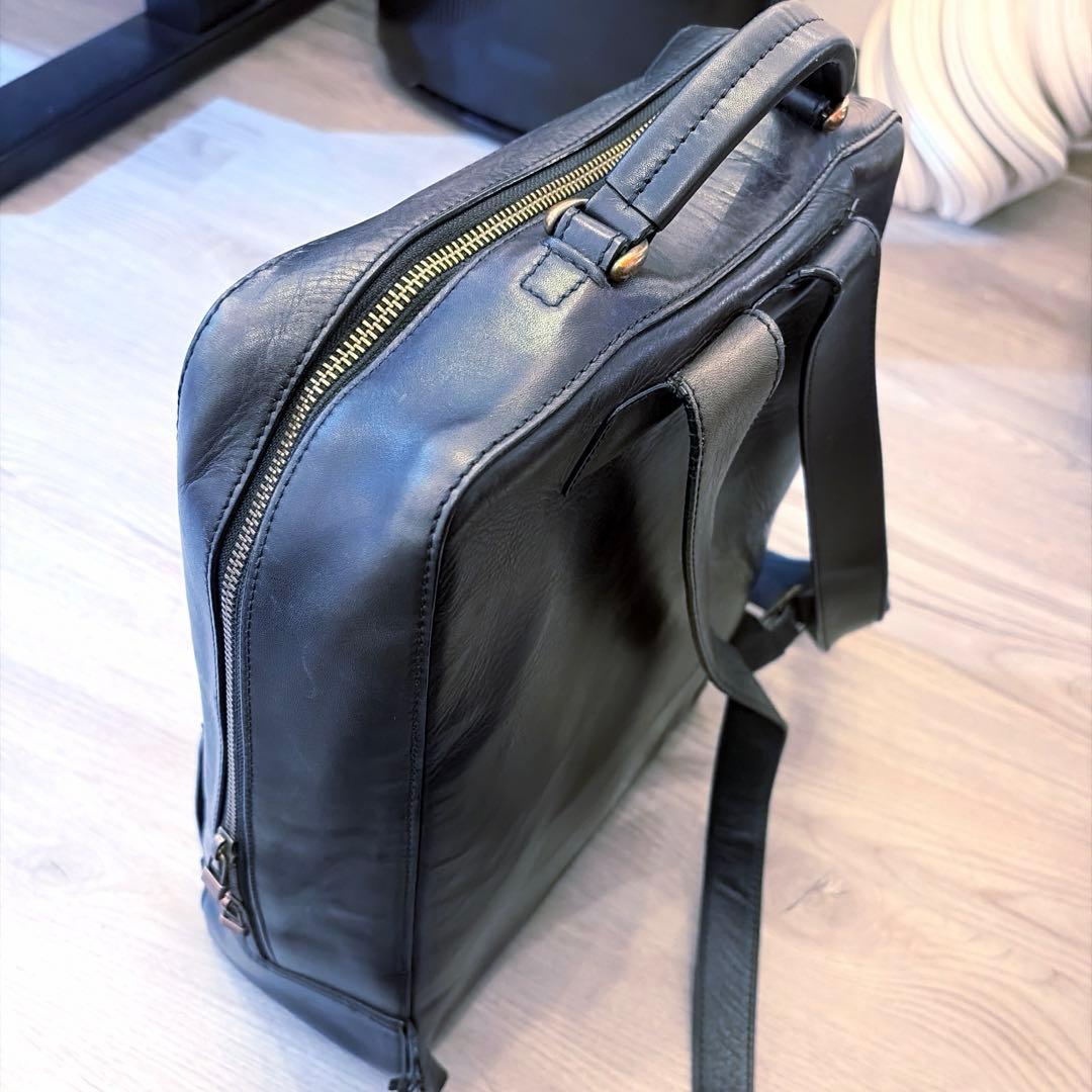 マザーハウス　アンティークスクエアバックパック　リュック　ブラック