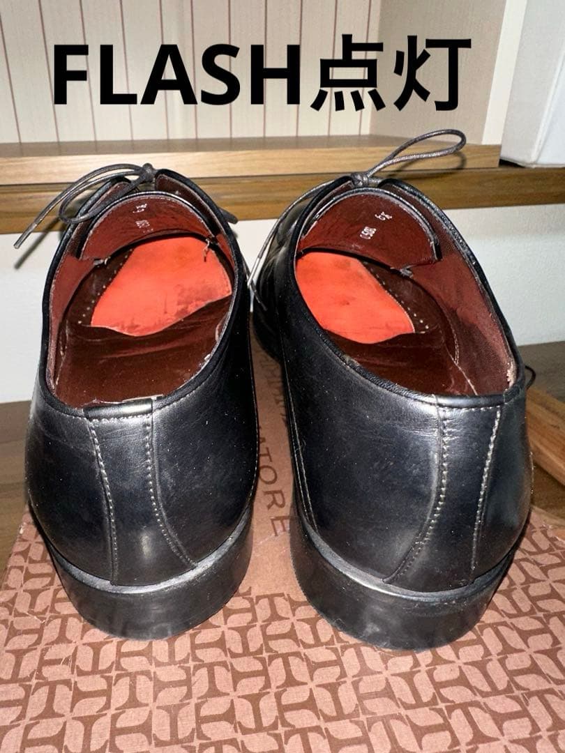 【着用1回極美品】a.testoni ストレートチップ黒UK6.5 25.5cm