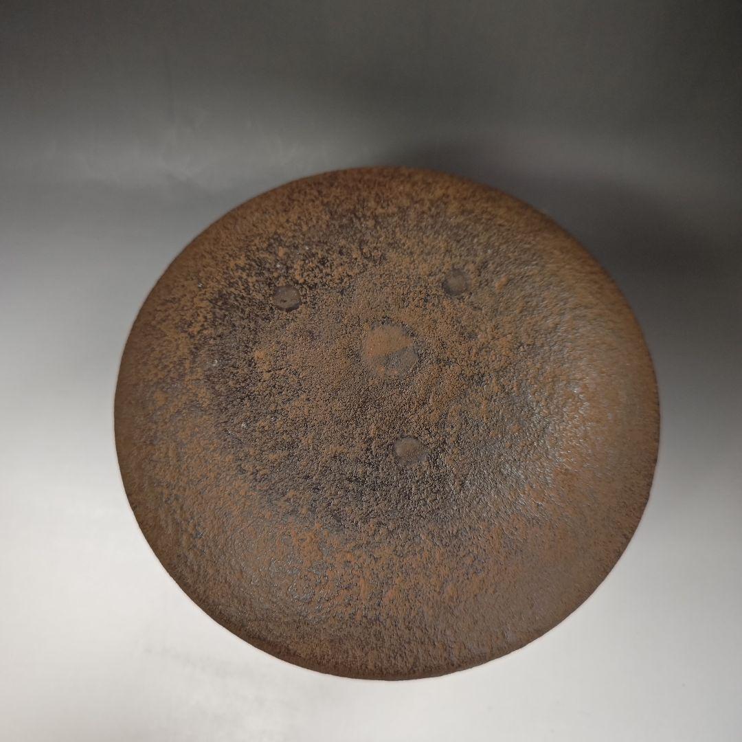 イ443 茶釜『釜師　和田美之助』『銀摘　馬地紋　撫肩　共箱』鉄釜　茶道具