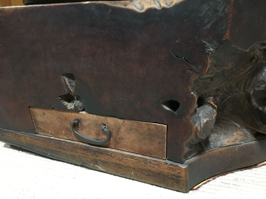 アンティーク 一本丸太削り出し 無垢材 火鉢 囲炉裏 古家具 古道具 蔵出し