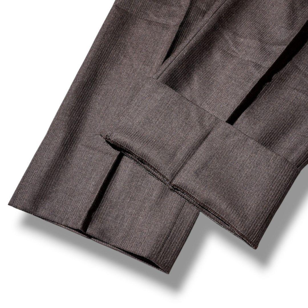 ヴィンテージ ダークブラウン カラー ダブル ウール セットアップ スーツ 茶色