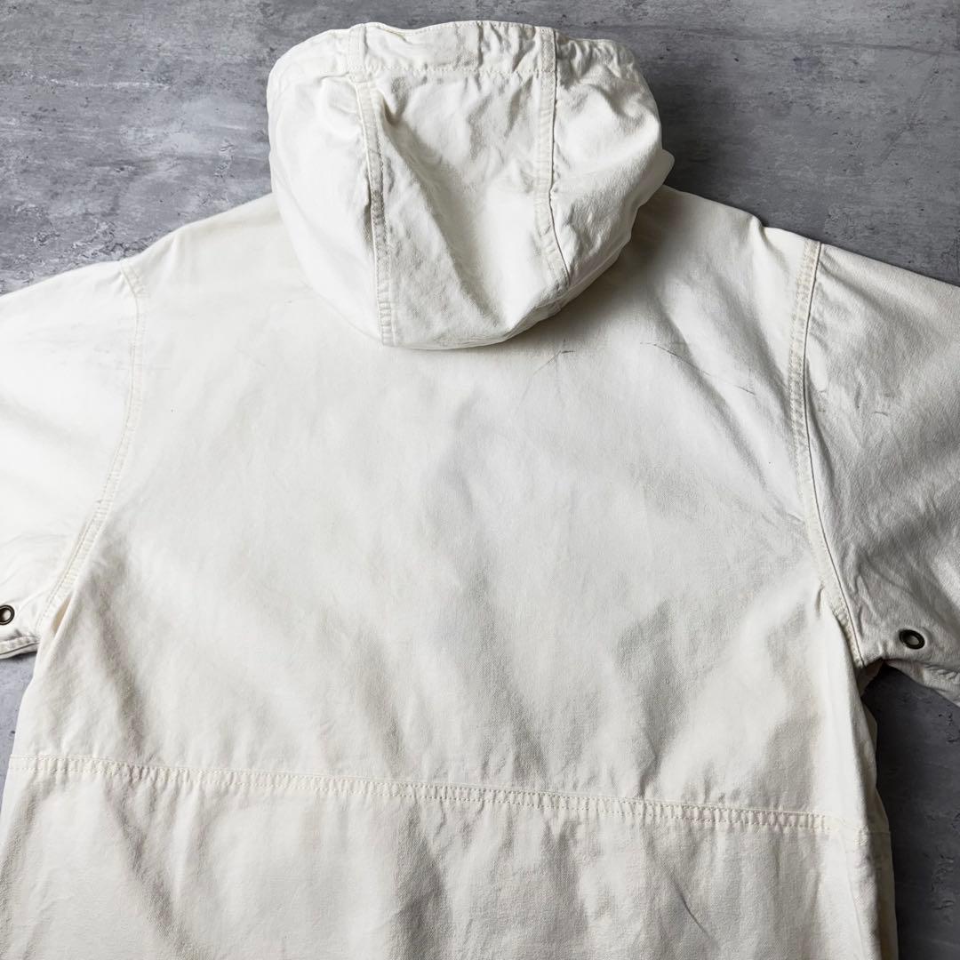 80s Eddie Bauer 黒タグ コットンアノラックパーカー 生成り 白