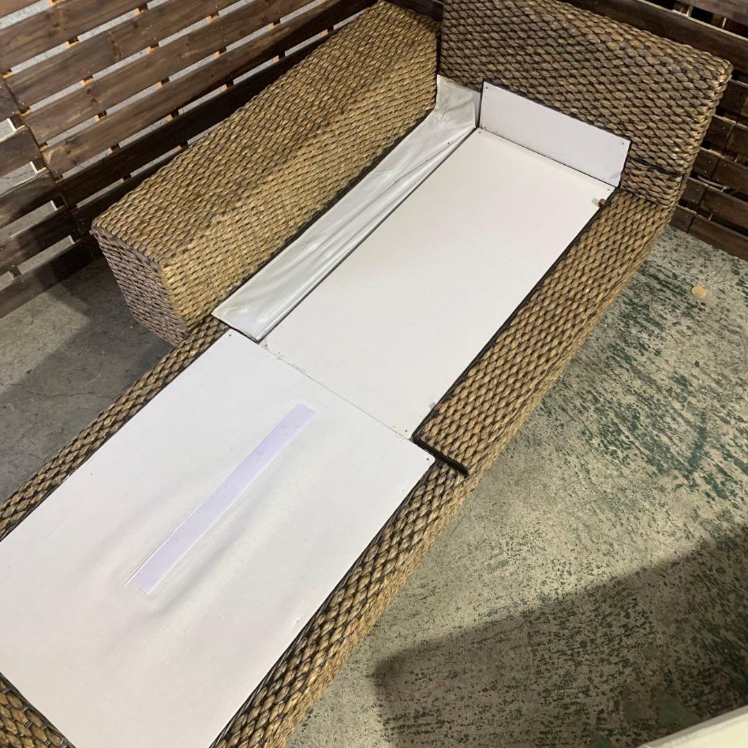 きょうこ 直接引取 H619\" アジアンソファ L型 ファブリック