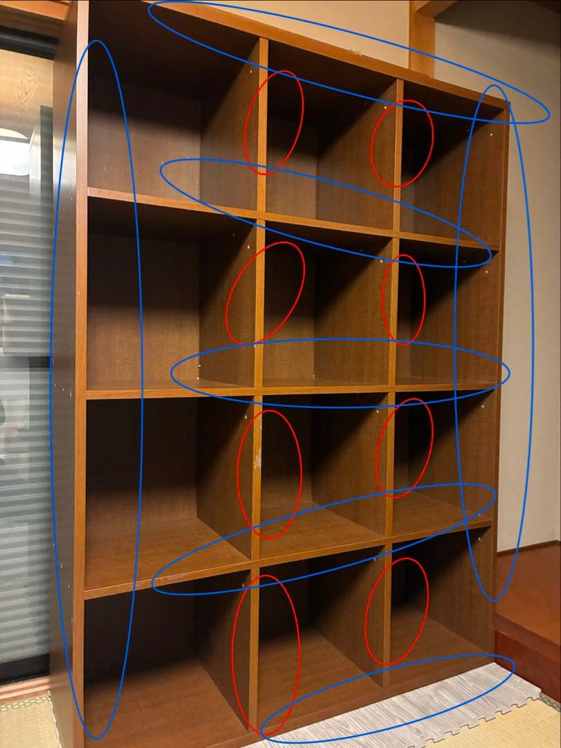 ブラウンオープンシェルフ 12個収納