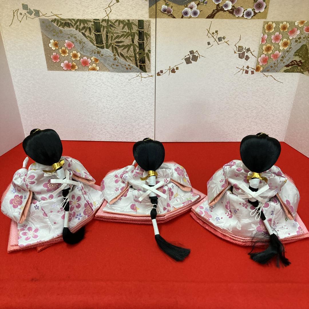 G8 可愛い　ひな人形　親王と官女のみ　人形のみ　コンパクト雛　三段飾り雛