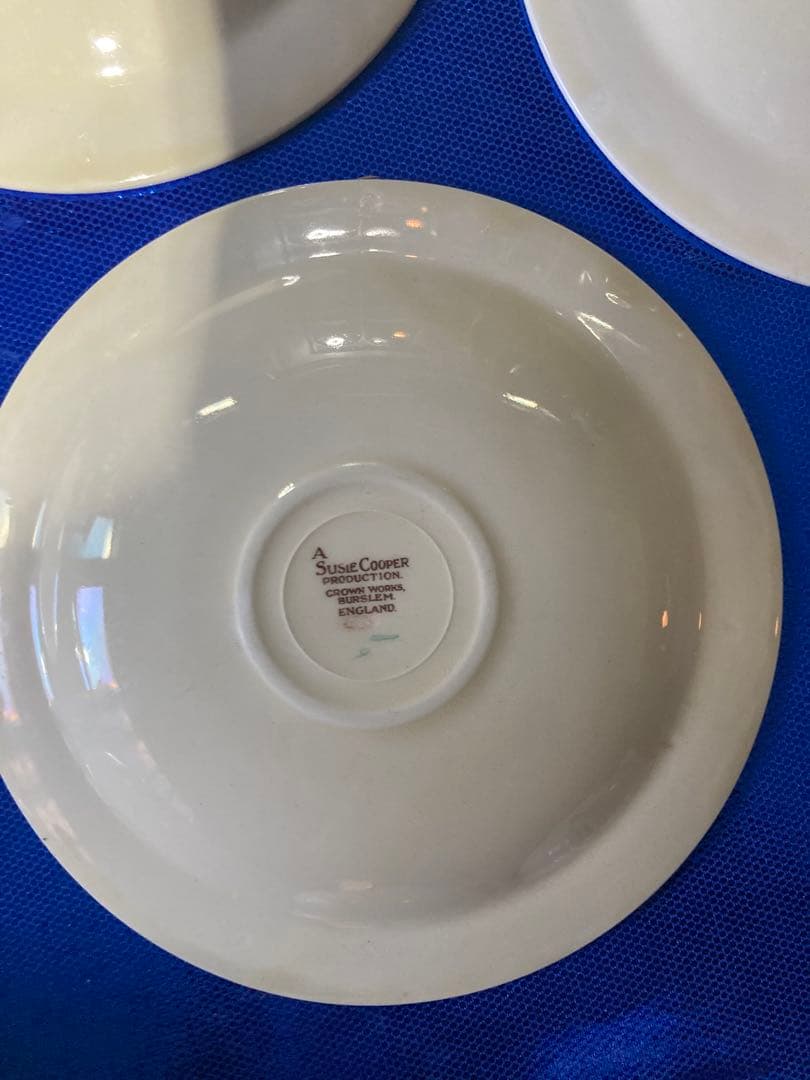 スージークーパー　パトリシアローズ　スープカップ　ソーサー　グリーン　4客分