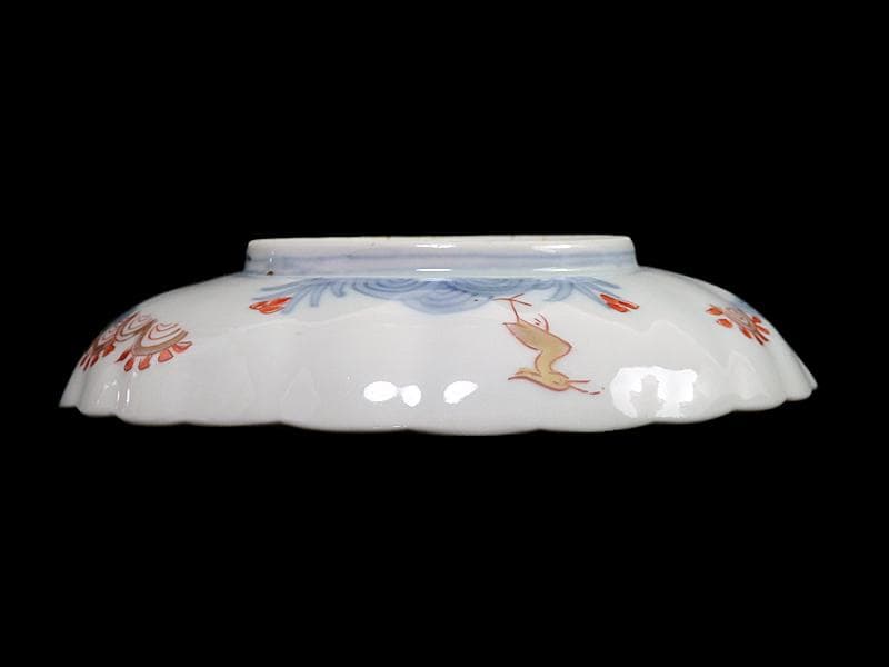古伊万里　金襴手　鳳凰の図　鮑型変形皿　５客　E941AS-CRr