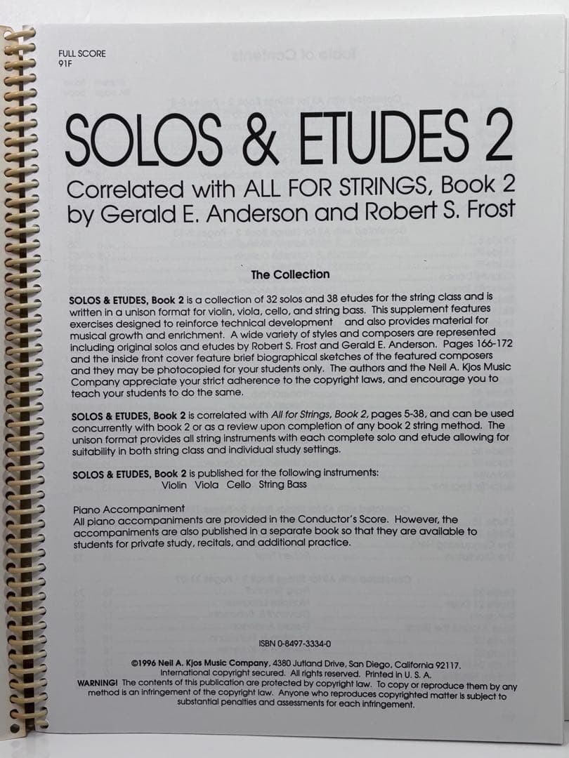 SOLOS & ETUDES １＆２　弦楽　スコアとパート譜