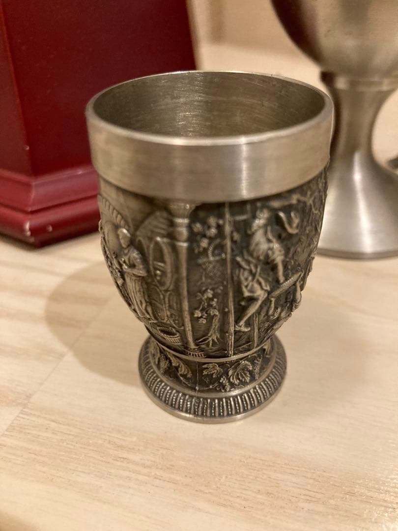 アンティーク　鷲の置物、象の花瓶　ピューター製