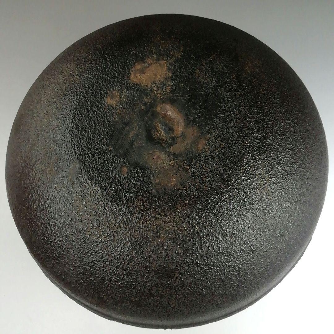 Ｗ１３１　茶釜　『利休好　阿弥陀堂釜』『釜師　菊池政光』『鉄釜』　共箱　茶道具