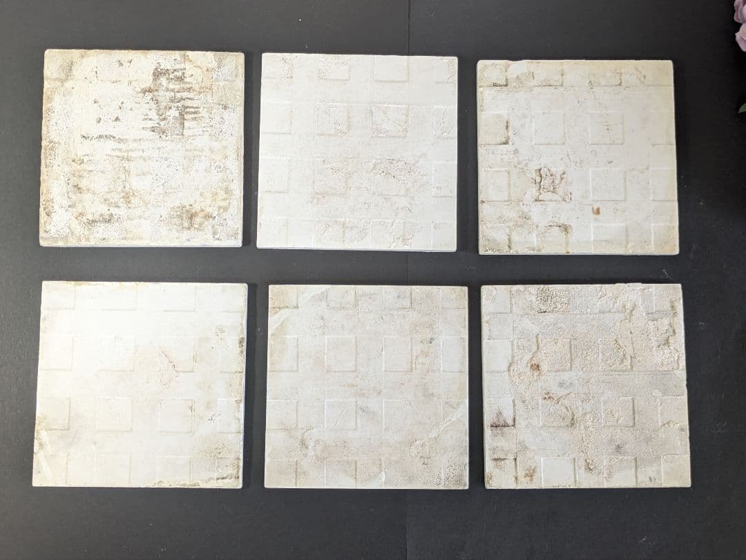 イギリス アンティーク ブルー&ホワイト タイル 6枚セット