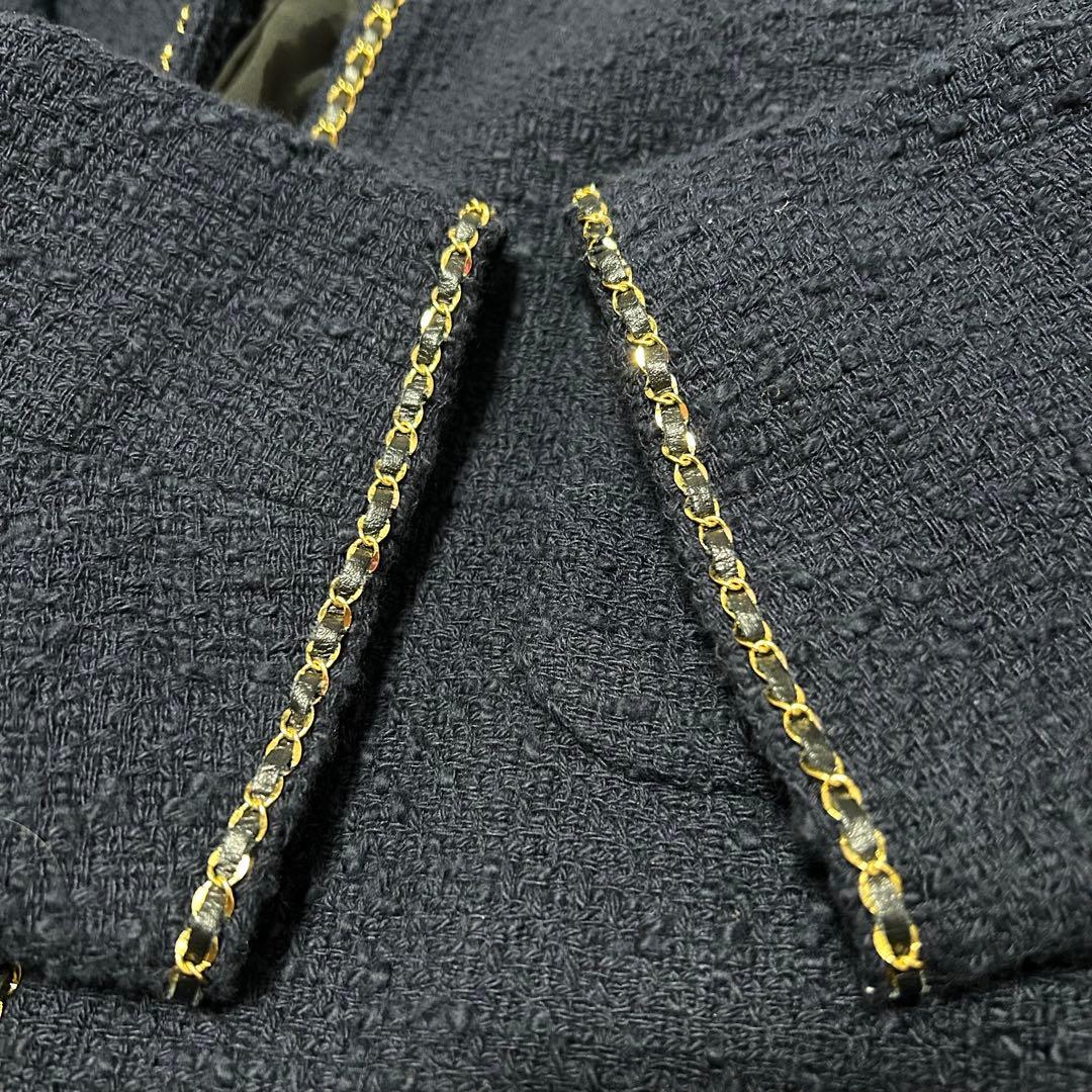 【美品】Deuxieme Classe chain ツイード ジャケット　紺