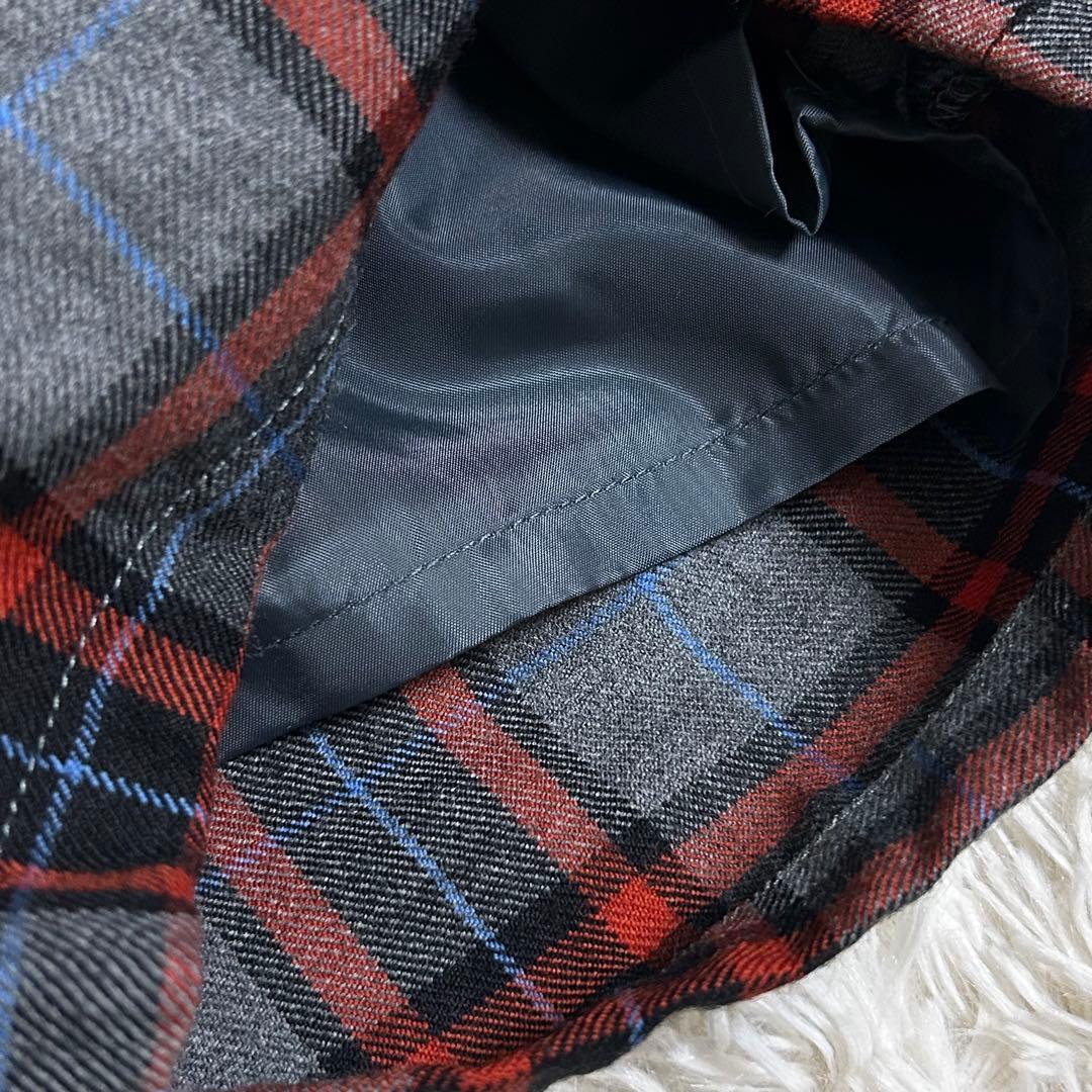 美品✨グランマママドーター チェック セミバルーン サルエル パンツ 赤 グレー