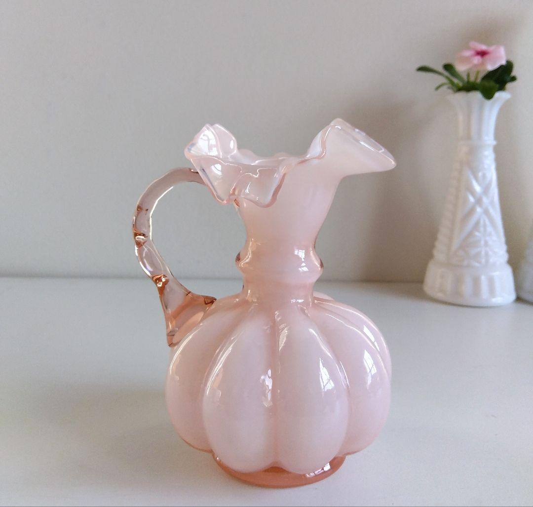美☆フェントン ピンクフレンチ 花瓶 フリル ピッチャー