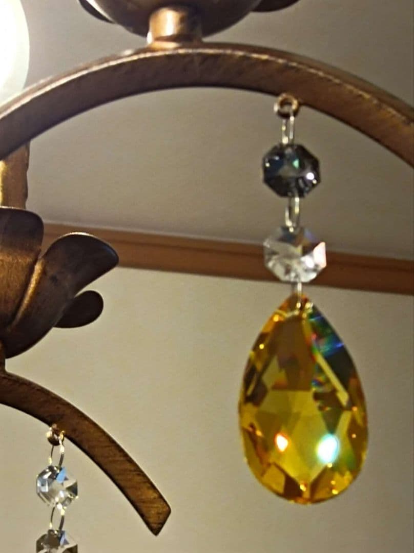 ゴージャスなゴールドカラー★暖色オールスワロフスキー使用！★カスタムシャンデリア