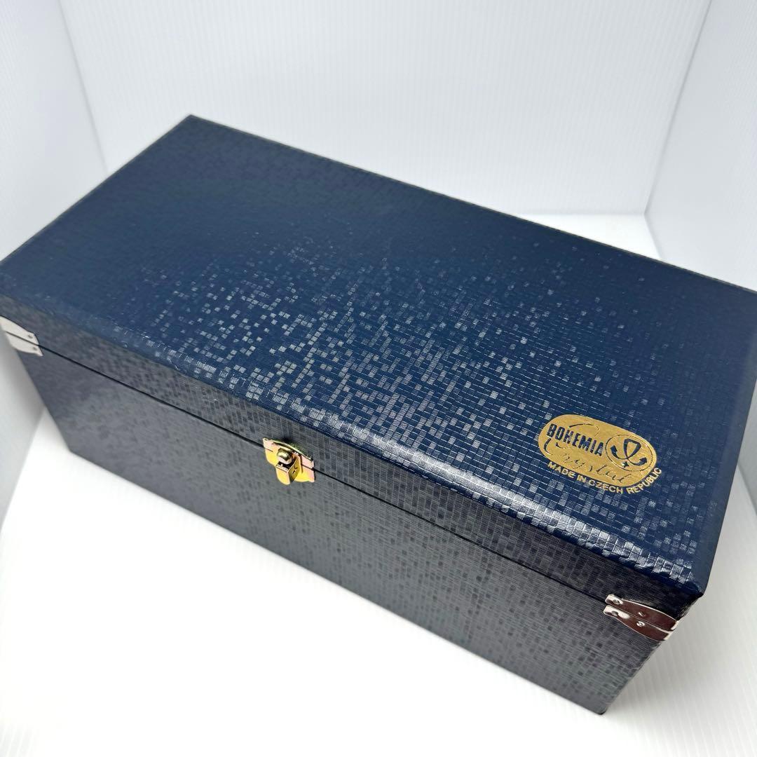 新品未使用 箱付き ボヘミアグラス ボヘミアンガラス 金彩 花瓶 フラワーベース