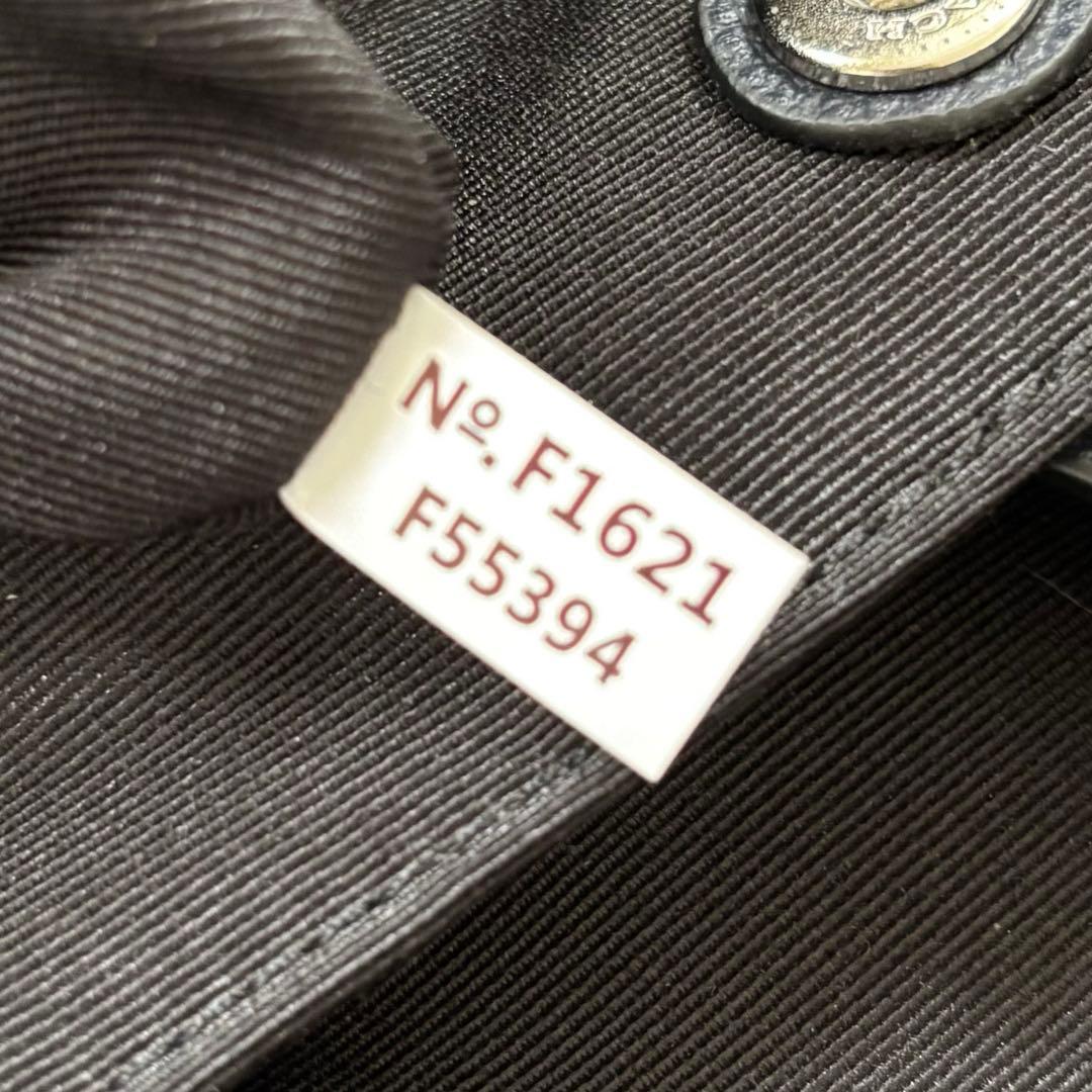 COACH✨メンズリュック　ネイビー×チェック　レザ×PVC 大容量　チャーム