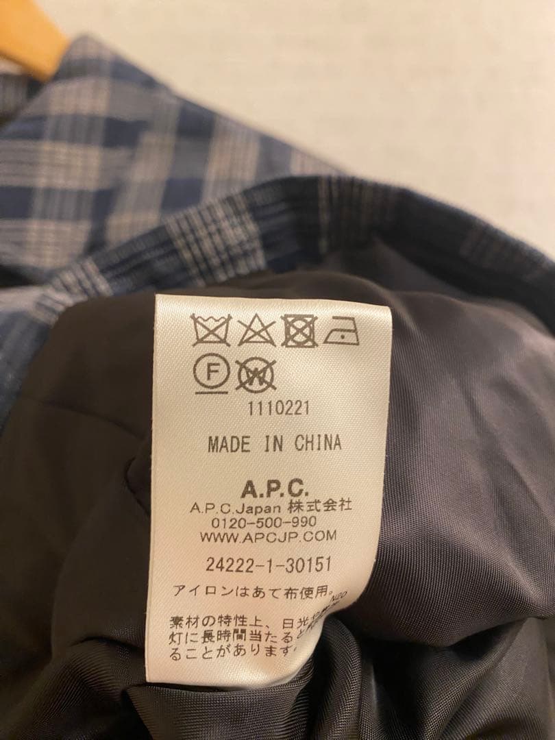 A.P.C. ネイビー チェック ジャケット　M