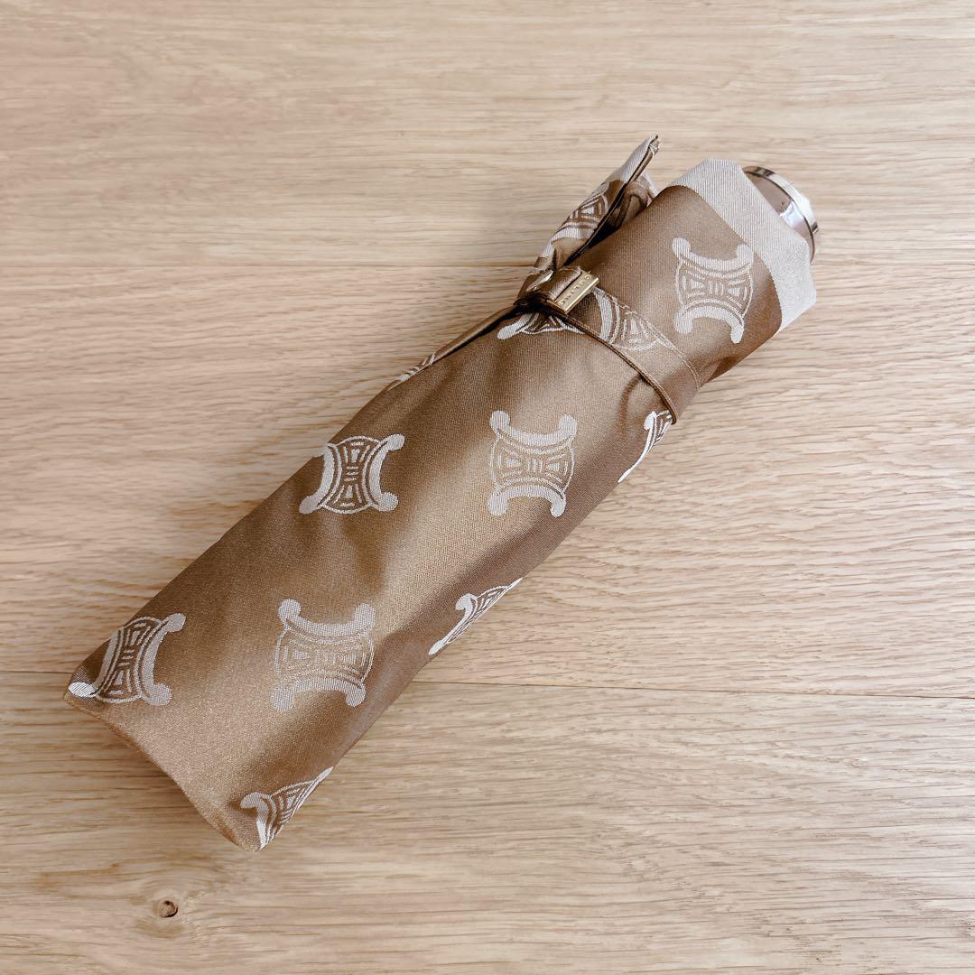 美品 CELINE セリーヌ 晴雨兼用パラソル 日傘 折りたたみ傘 マカダム