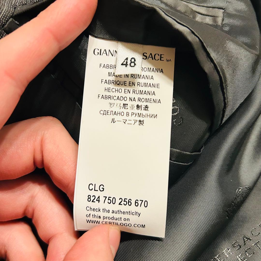 【新品未使用】ヴェルサーチェコレクション スーツ セットアップ グレー 48 M