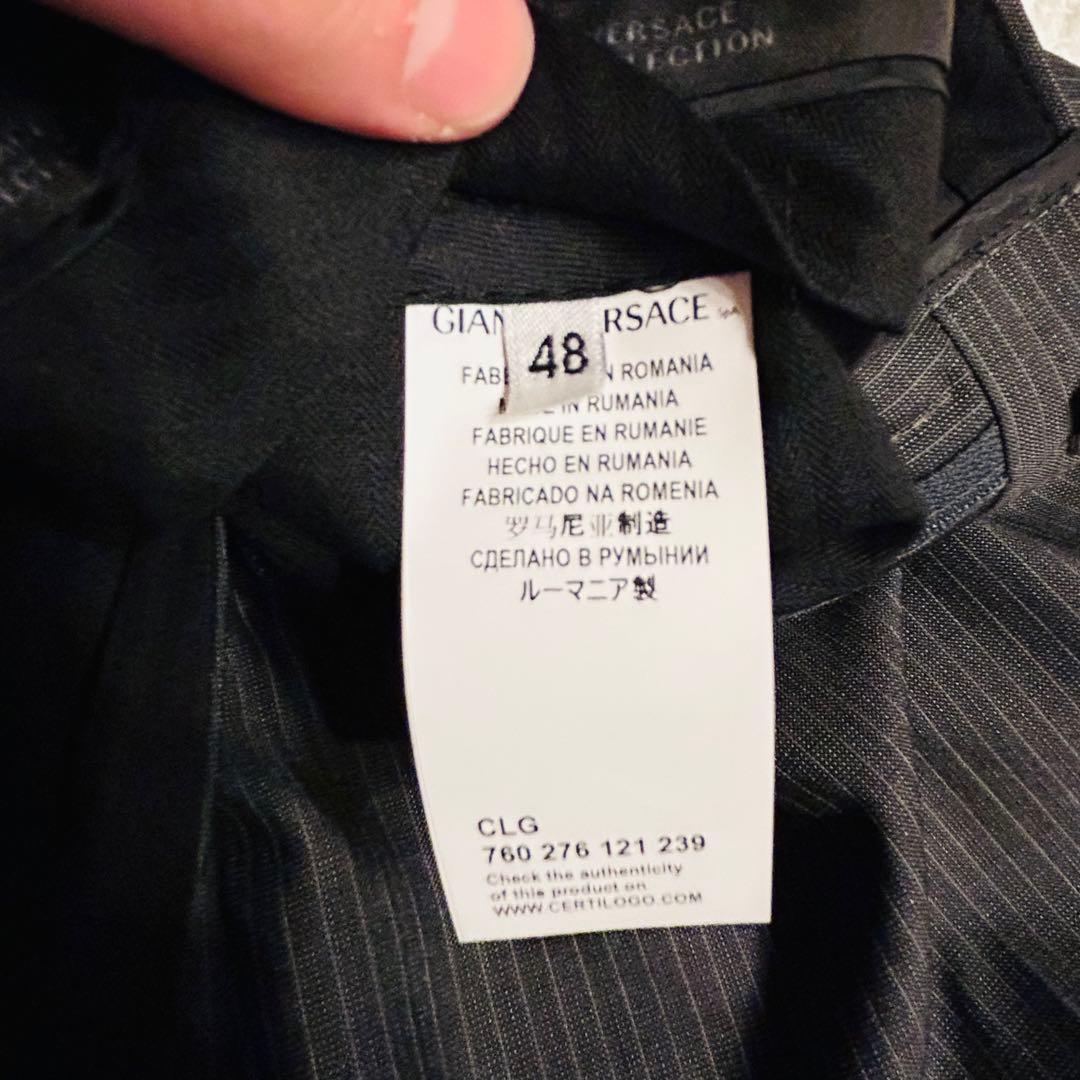 【新品未使用】ヴェルサーチェコレクション スーツ セットアップ グレー 48 M