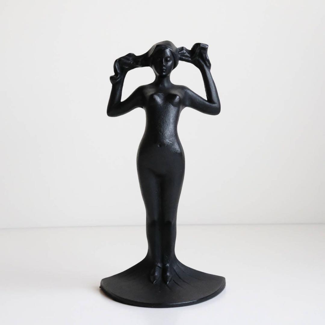 アールデコ ブックエンド 滝錬太郎 \"姉妹像 マチ\" 南部鉄器 アイアン 鋳物