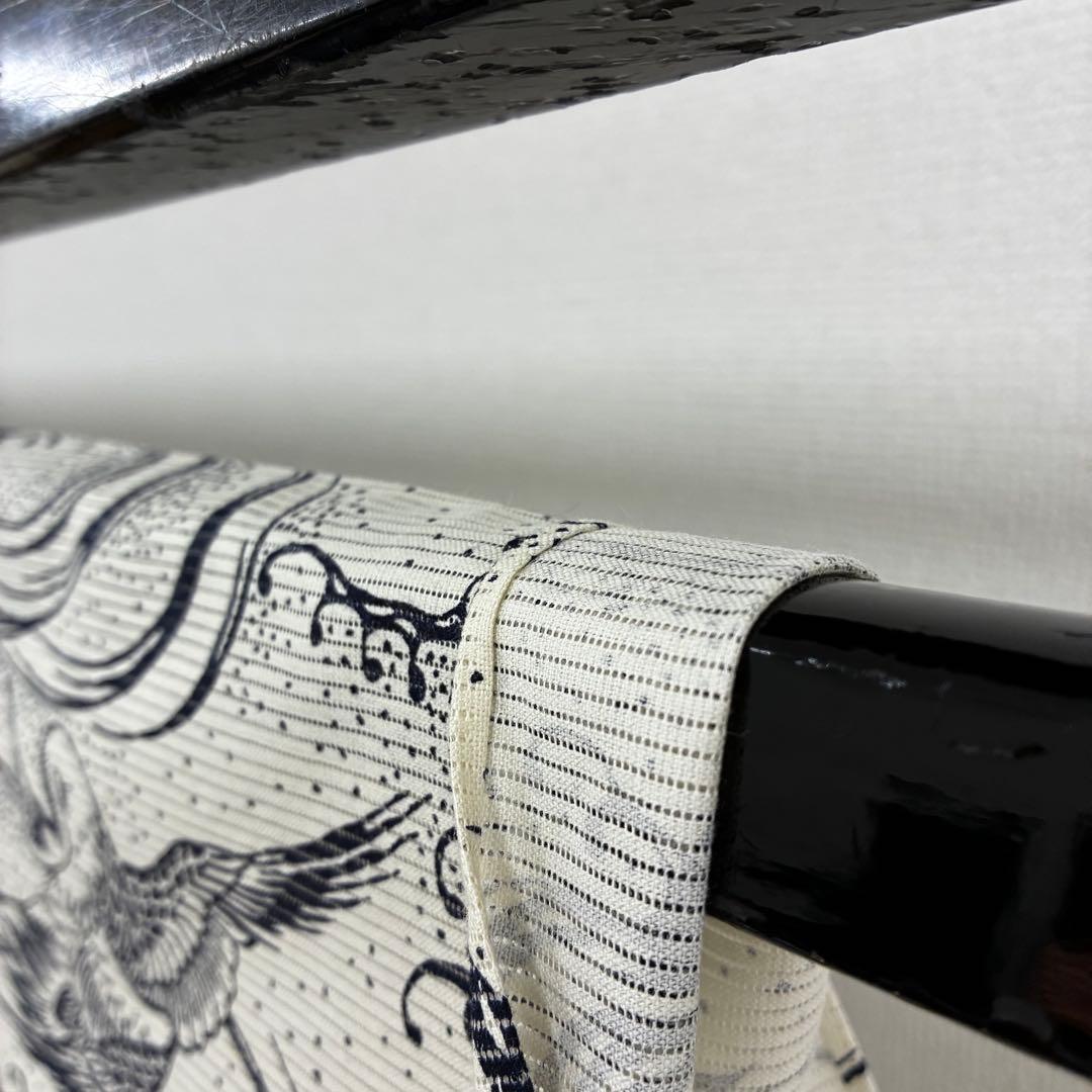 凛*様 夏浴衣 浴衣 綿絽 木綿 荒波に鶴 染め U-8112