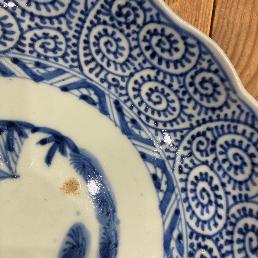 古伊万里　蛸唐草 平皿　4枚　21cm 成化年製