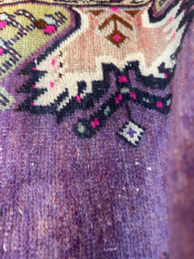 週末セール＊トライバルラグ・トルコヴィンテージラグ・ウール約49×104cm